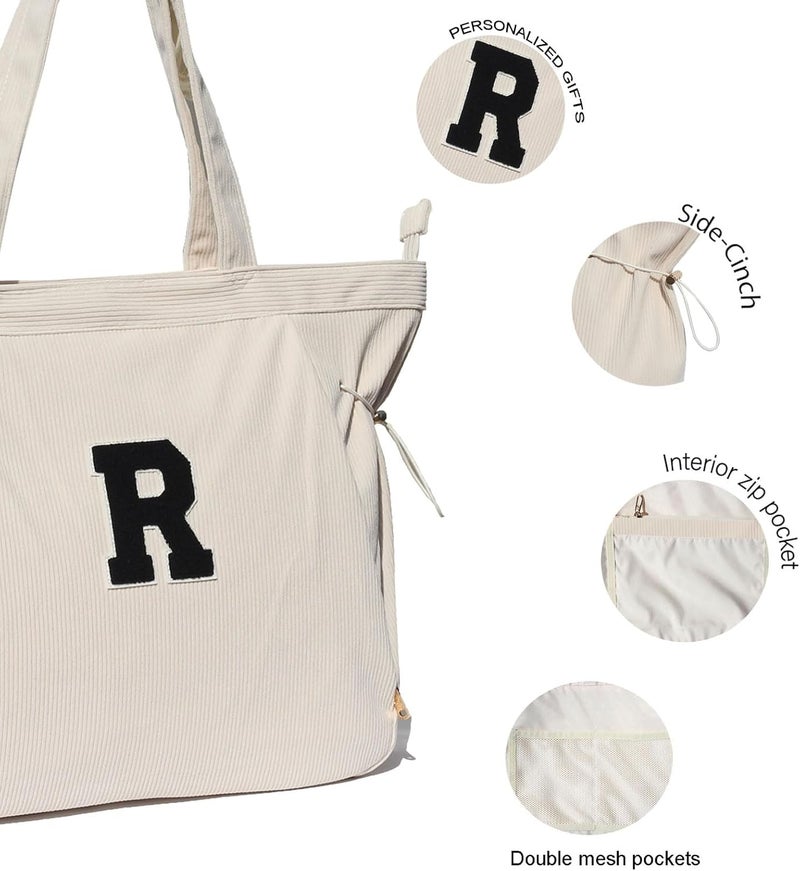 ESVAN Corduroy Yoga Tote Bag Gifts for Women Drawstring Yoga Mat Bag for Office Workout Travel Carryall Pilates Gym - Image 4
